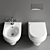 Charme Wall-Hung Toilet Bidet 3D model small image 4