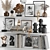 Decorative Set with Books & Statues 3D model small image 1