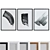 Contemporary Frame Set with Minimalist Art 3D model small image 1