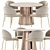 Modern Round Dining Set Collection 3D model small image 1
