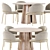 Modern Round Dining Set Collection 3D model small image 2