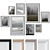 Plain Wood Frame Wall Art Set Minimalist Modern Decor 3D model small image 1