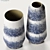 Azure Ceramic Vases Set 3D model small image 2