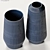 Azure Ceramic Vases Set 3D model small image 3