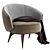 Modern Fabric Armchair Helen 3D model small image 1