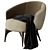 Modern Fabric Armchair Helen 3D model small image 2