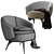 Modern Fabric Armchair Helen 3D model small image 5