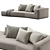 Sleek Modern Flexform PERRY Sofa 3D model small image 2