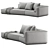 Sleek Modern Flexform PERRY Sofa 3D model small image 7