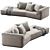 Sleek Modern Flexform PERRY Sofa 3D model small image 8