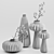 Elegant Lithos Vase Set 01 3D model small image 4