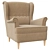 Strandmon Ikea Beige Armchair 3D model small image 1