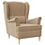 Strandmon Ikea Beige Armchair 3D model small image 4