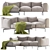  Luxe Leather Sectional Sofa 3D model small image 1