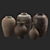 Handcrafted Clay Vases Set 3D model small image 3