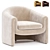  Modern Velvet Wide Barrel Chair 3D model small image 2