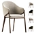 Modern Walnut Chair ACH200 Design 3D model small image 2