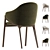 Modern Walnut Chair ACH200 Design 3D model small image 4