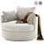 Elegant Swivel Barrel Chair 3D model small image 1