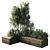 Green Urban Benches With Plants 3D model small image 1