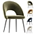Elegant Green Velvet Chair Mael 3D model small image 1