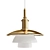 Opal Glass Brass Pendant Lamp 3D model small image 1