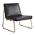 Vintage Black Anton Lounge Chair 3D model small image 1