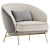 Modern Blue Armchair Furniture 3D model small image 1