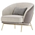 Modern Blue Armchair Furniture 3D model small image 2