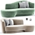 Sleek Curved Sofa Design 3D model small image 1