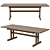 Modern Dining Table Model Set 3D model small image 1