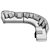 Modern Modular Seymour L Sofa 3D model small image 7