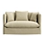 French Linen Beige Sofa Cover 3D model small image 2