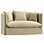 French Linen Beige Sofa Cover 3D model small image 5