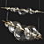 Brass Blown Glass Chandelier 3D model small image 1