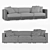 Maddox Slim-Arm Modular Sofa 3D model small image 7