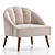 Modern Velvet Armchair 3D Model 3D model small image 1