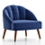 Modern Velvet Armchair 3D Model 3D model small image 2