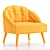 Modern Velvet Armchair 3D Model 3D model small image 3