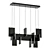 Modern Black LED Chandelier 3D model small image 1