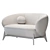 Faux Fur Tilar Sofa White 3D model small image 4