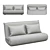 Modern Grey Fabric Sleeper Sofa 3D model small image 2