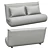 Modern Grey Fabric Sleeper Sofa 3D model small image 3