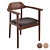 Aire Dining Chair Set, Leather & Wood 3D model small image 1