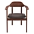 Aire Dining Chair Set, Leather & Wood 3D model small image 4