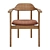 Aire Dining Chair Set, Leather & Wood 3D model small image 5