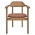 Aire Dining Chair Set, Leather & Wood 3D model small image 6