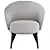 Elegant HELEN Armchair in Coral 3D model small image 2