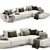 Luxurious Campiello Sectional Sofa 3D model small image 2