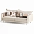 Stylish Ribbon 3-Seater Couch 3D model small image 2